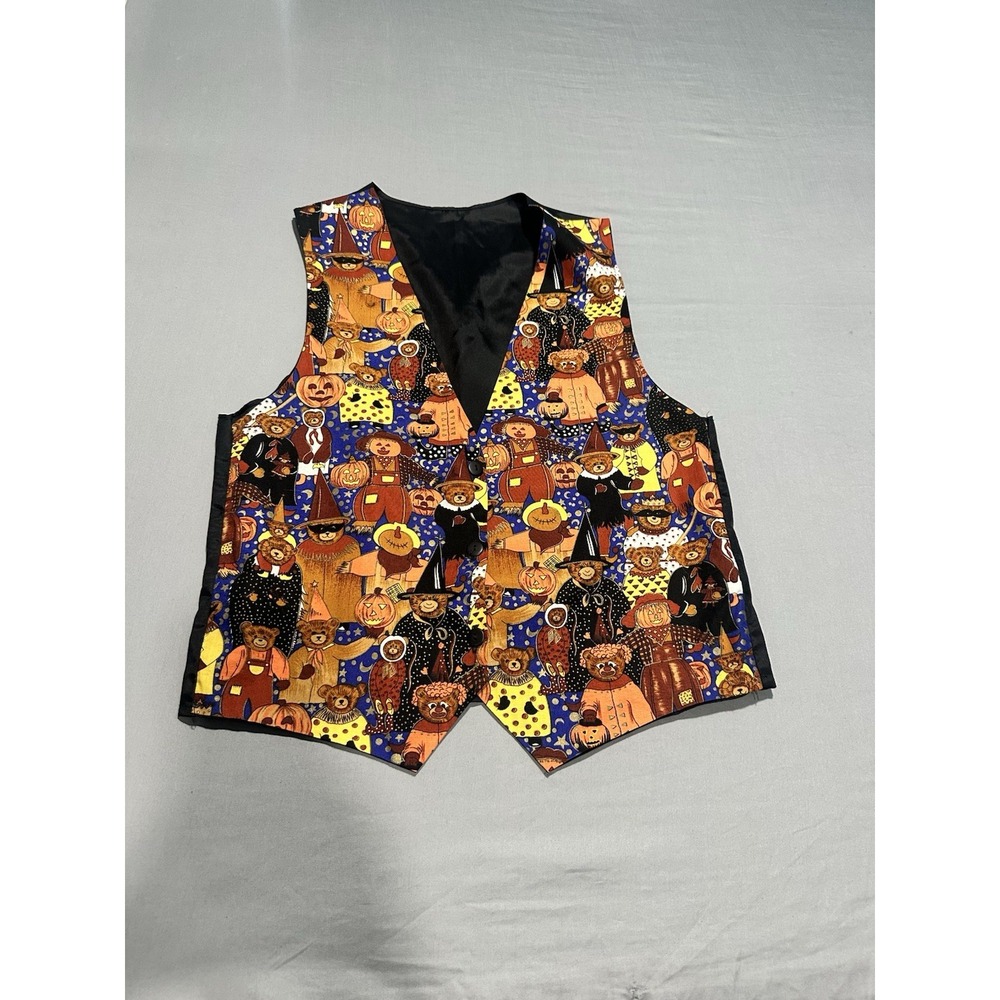 VTG 90s Halloween Bears Costume Trick Or Treating Vest S/M
